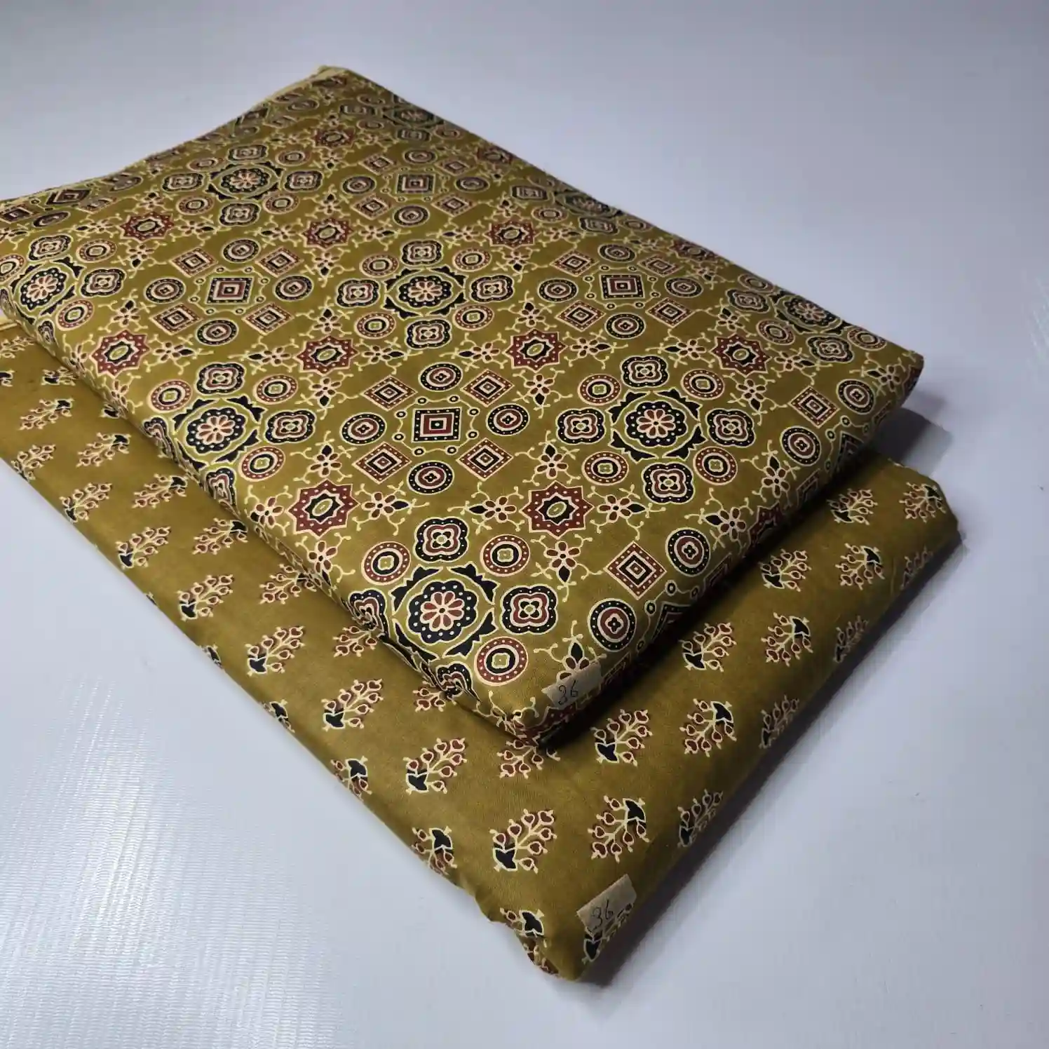 AJR2-002 - Ajrakh Print Cotton Fabric 2-Piece Set | 100% Pure Cotton Fabric Jaipur - Inkdrip