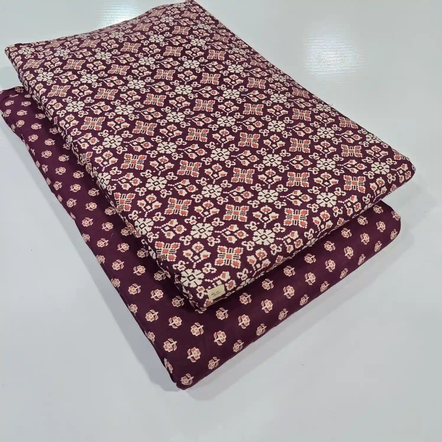 AJR2-004 - Ajrakh Print Cotton Fabric 2-Piece Set | 100% Pure Cotton Fabric Jaipur - Inkdrip