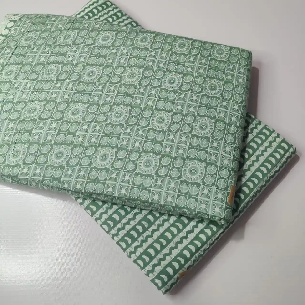 GEO2-001 - Geometric Print Cotton Fabric 2-Piece Set | 100% Pure Cotton Fabric Jaipur - Inkdrip