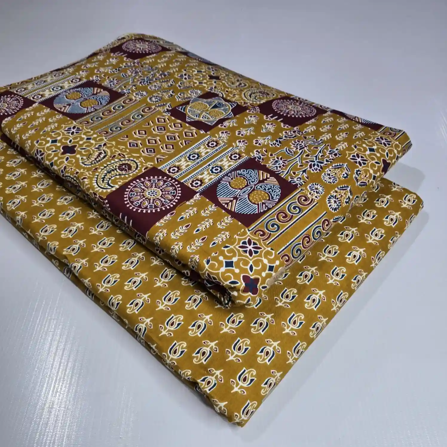 KAL2-002 - Kalamkari Print Cotton Fabric 2-Piece Set | 100% Pure Cotton Fabric Jaipur - Inkdrip
