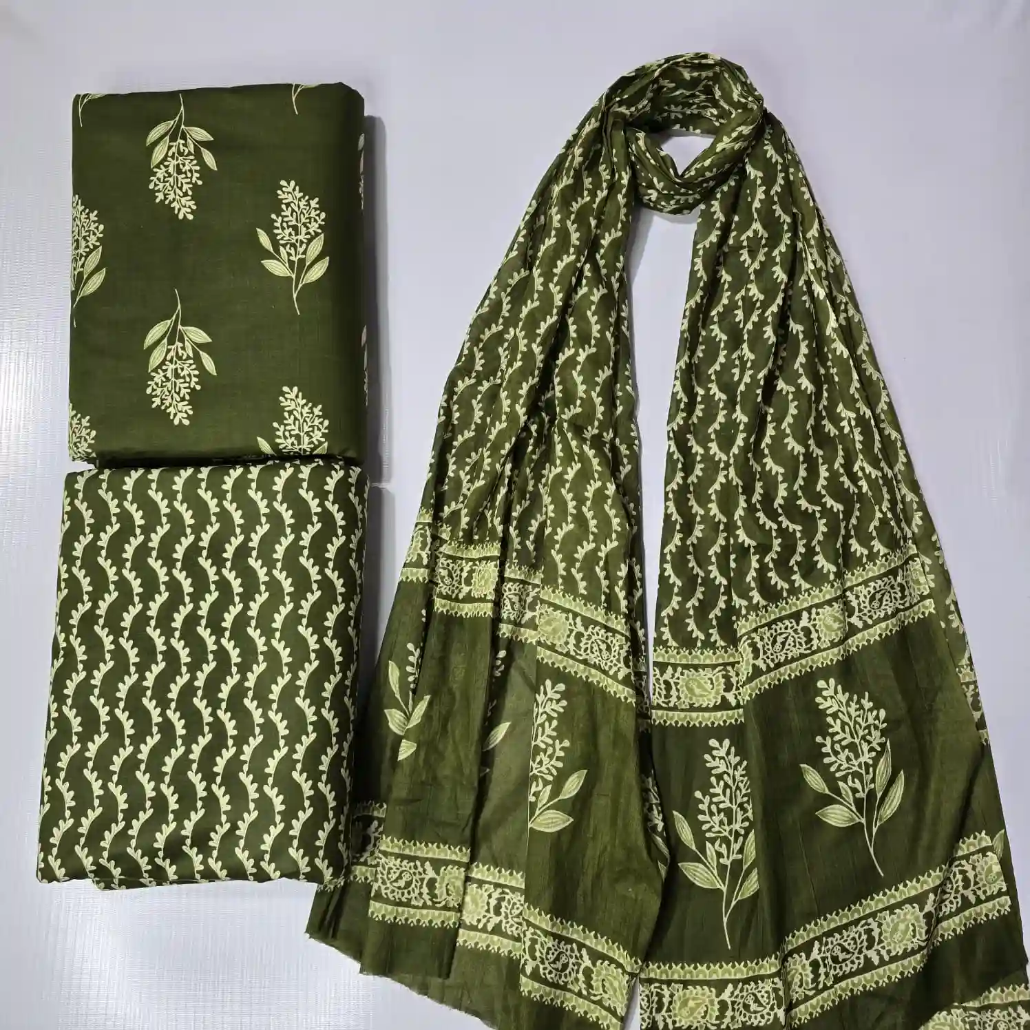 NA3-010 - New Arrival Cotton Fabrics 3-Piece Set | 100% Pure Cotton Fabric Jaipur - Inkdrip