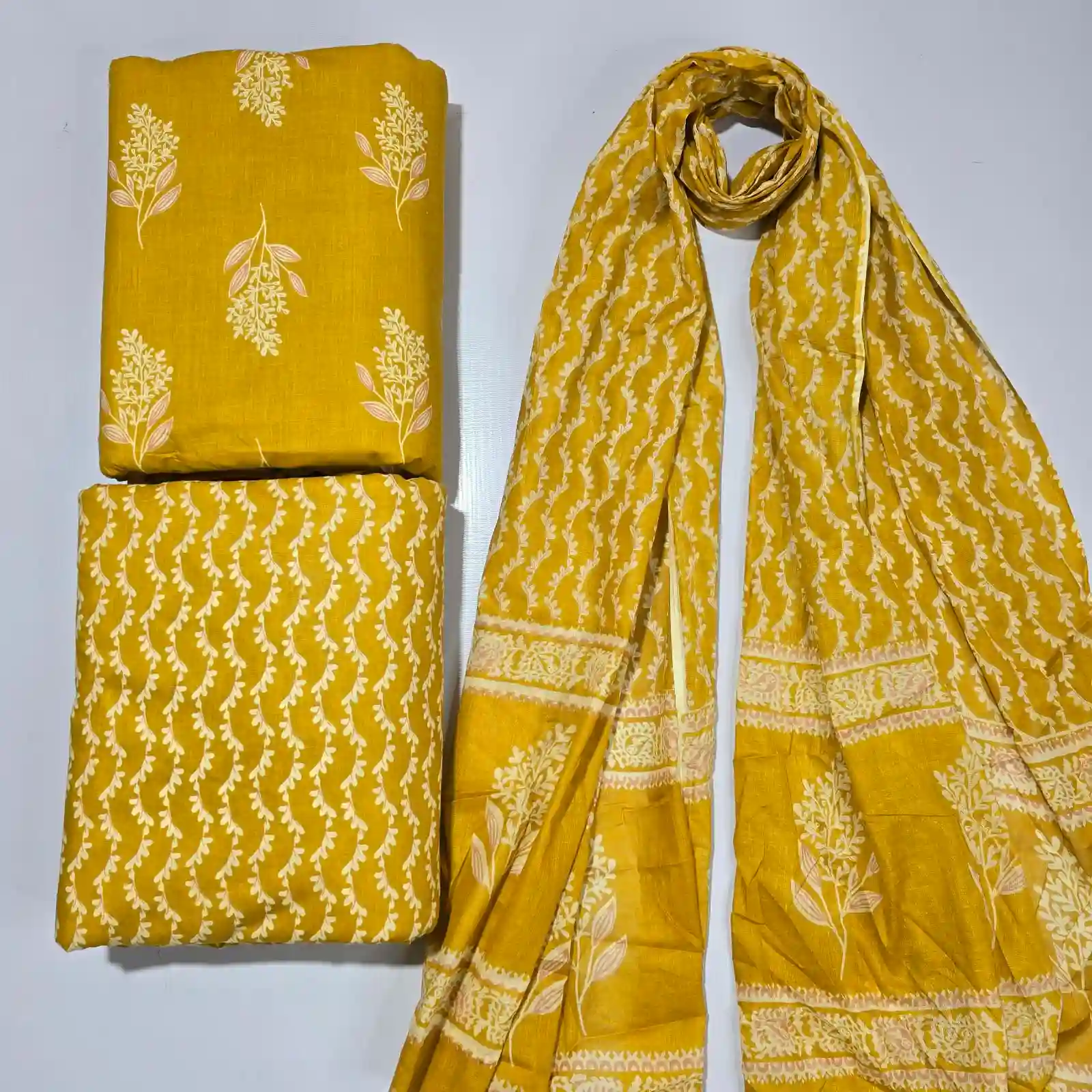 NA3-002 - New Arrival Cotton Fabrics 3-Piece Set | 100% Pure Cotton Fabric Jaipur - Inkdrip