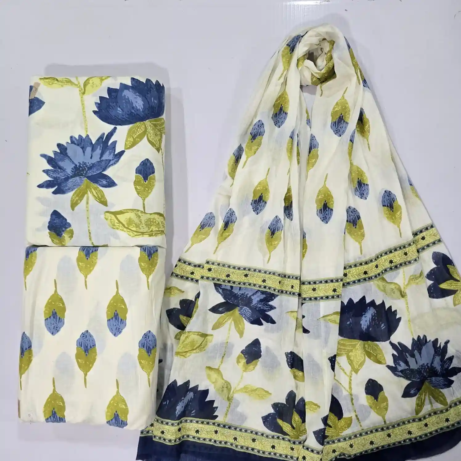 NA3-005 - New Arrival Cotton Fabrics 3-Piece Set | 100% Pure Cotton Fabric Jaipur - Inkdrip