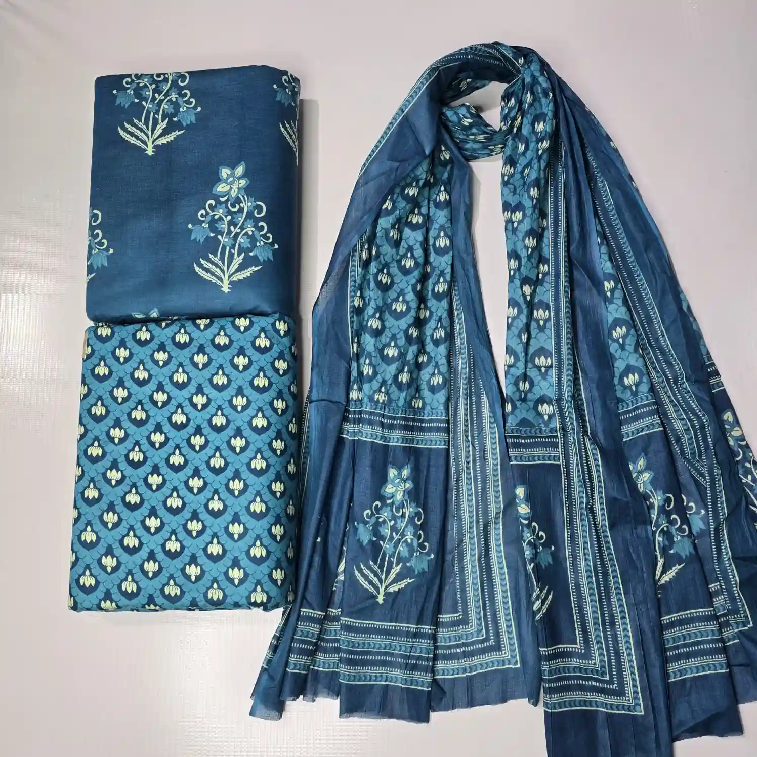 NA3-008 - New Arrival Cotton Fabrics 3-Piece Set | 100% Pure Cotton Fabric Jaipur - Inkdrip