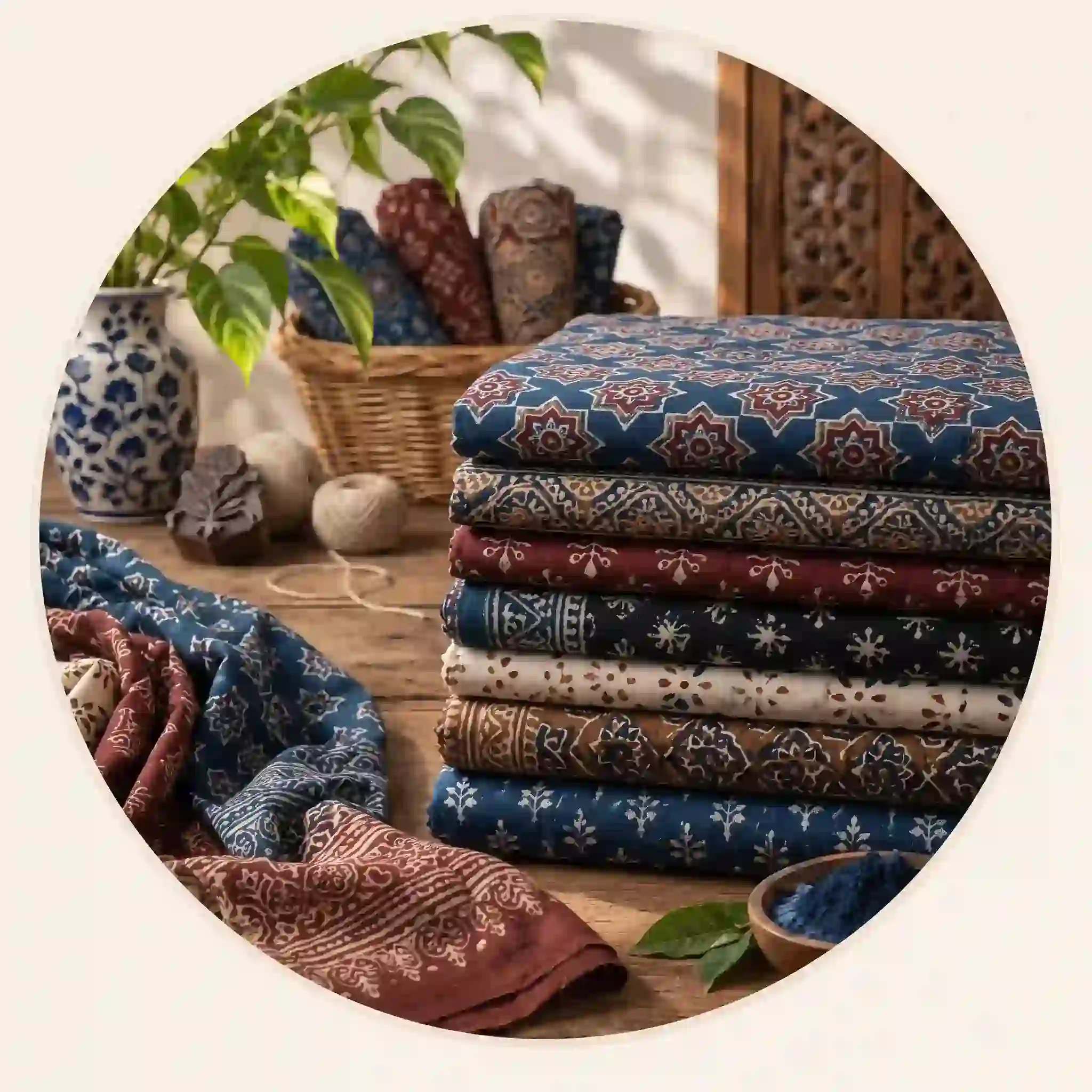 Ajrakh Print Cotton Fabric - Inkdrip Jaipur