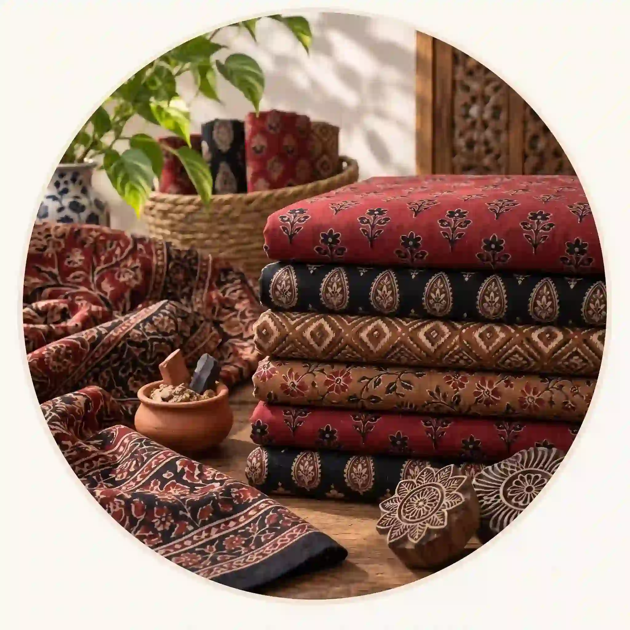 Bagru Print Cotton Fabric - Inkdrip Jaipur