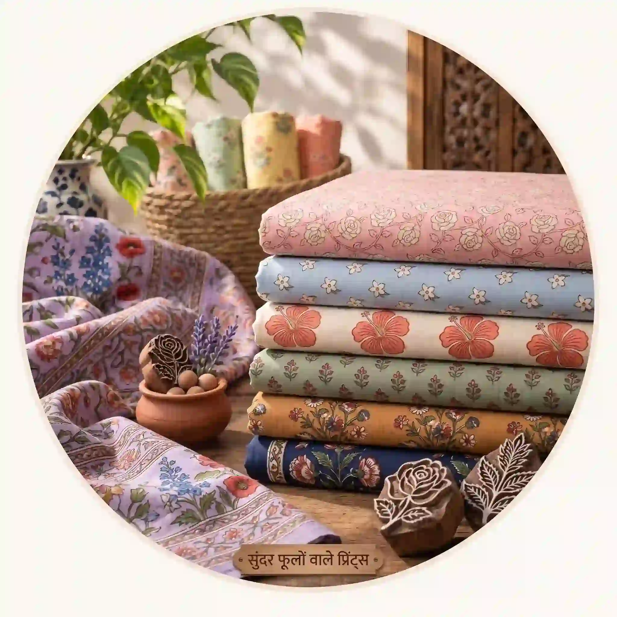 Floral Print Cotton Fabric - Inkdrip Jaipur
